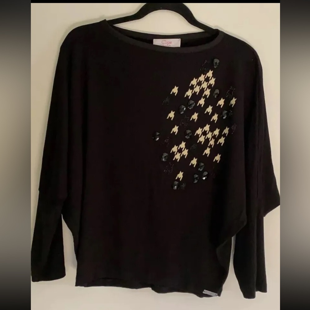 Women's Tops  Clips More Color Black Made In Italy Size M black